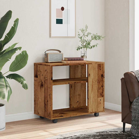 Vidaxl bijzettafel 70x35x60,5 cm bewerkt hout oud houtkleurig