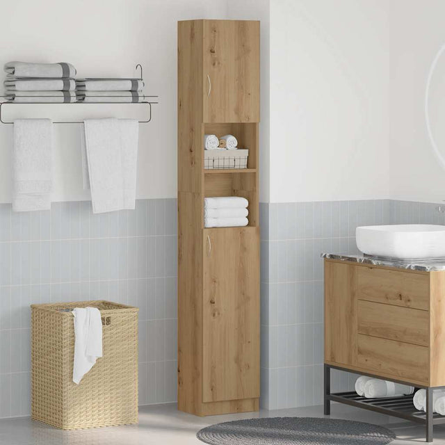 Vidaxl badkamerkast artisan eiken 32x25,5x190 cm bewerkt hout