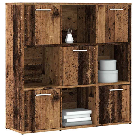 Vidaxl boekenkast 90x28x90 cm bewerkt hout oud houtkleurig