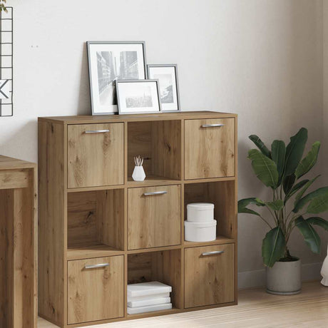 Vidaxl boekenrek 90x28x90 cm bewerkt hout artisanaal eikenkleurig