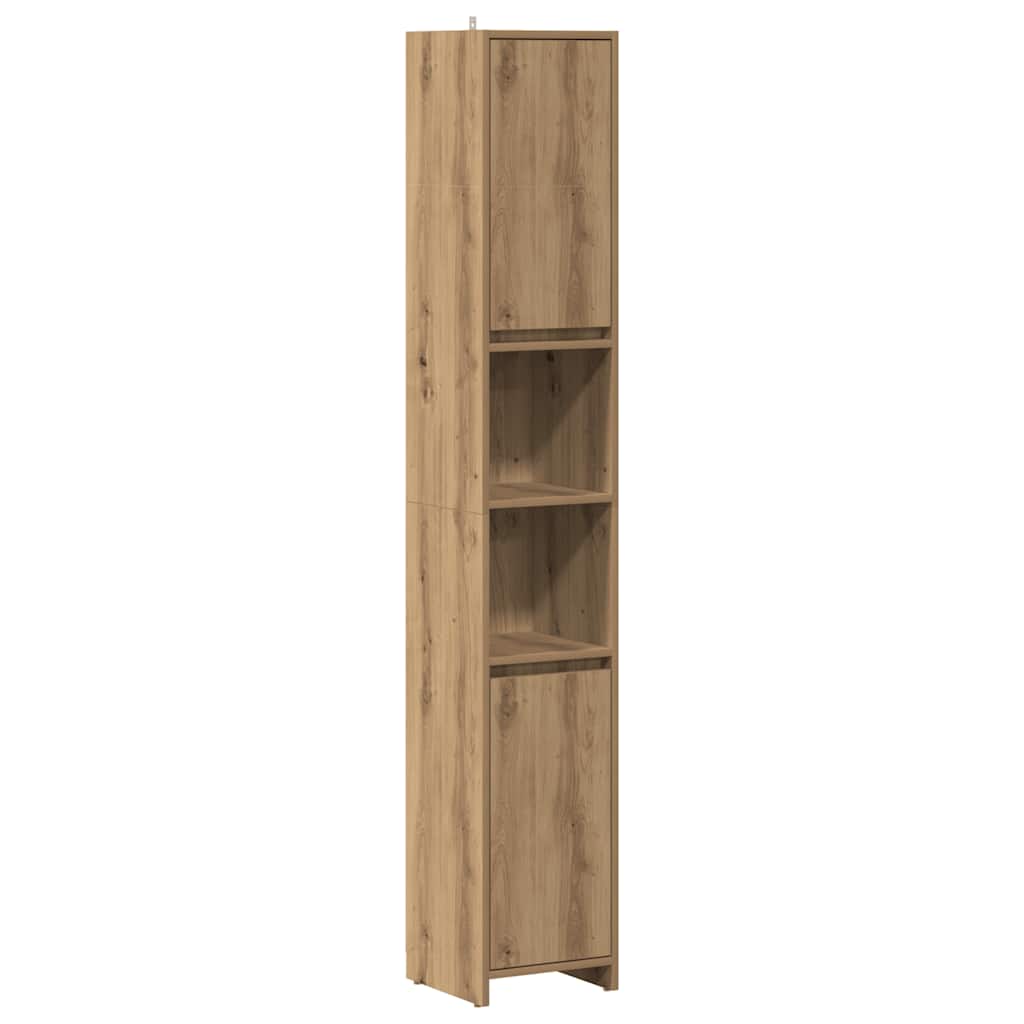 Vidaxl badkamerkast 30x30x183,5 cm bewerkt hout artisanaal eikenkleur