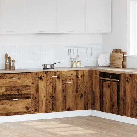 Vidaxl onderkast met lade lyon 40x46x81,5 cm bewerkt hout oud houtkleurig