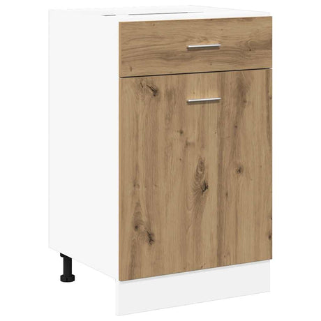 Vidaxl onderkast met lade lyon 50x46x81,5 cm bewerkt hout artisanaal eiken
