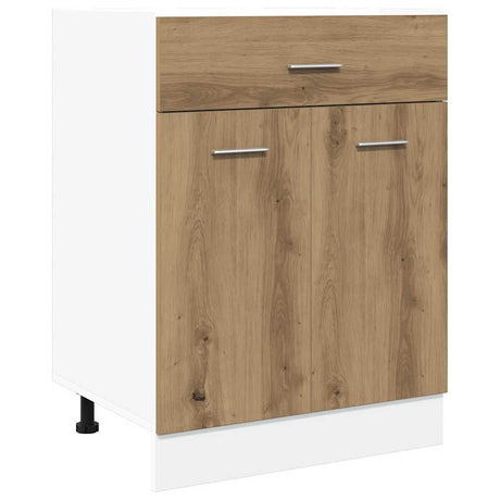 Vidaxl onderkast met lade lyon 60x46x81,5 cm bewerkt hout artisanaal eiken