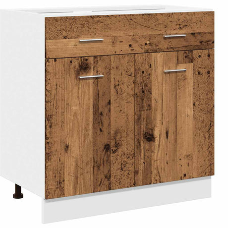 Vidaxl onderkast met lade lyon 80x46x81,5 cm bewerkt hout oud houtkleurig