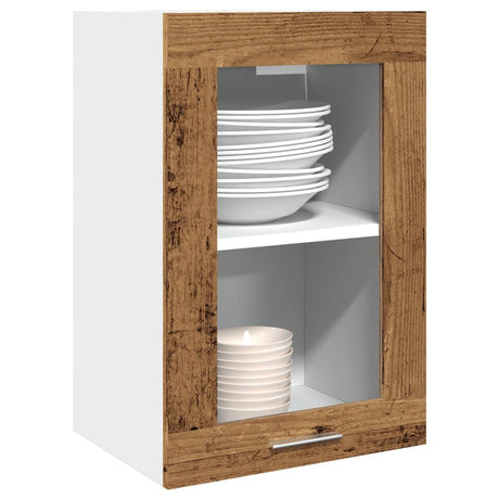 Vidaxl bovenkast lyon 40x31x60 cm bewerkt hout oud houtkleurig