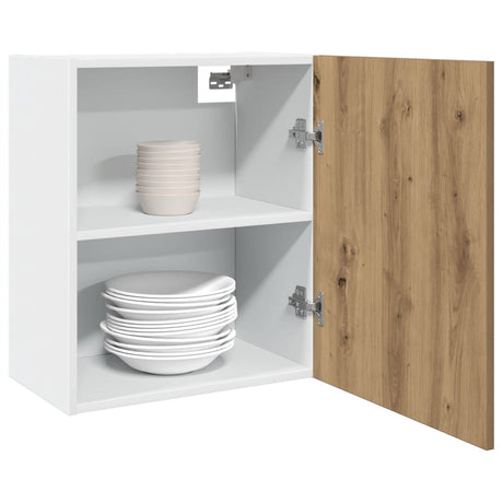 Vidaxl bovenkast lyon 50x31x60 cm bewerkt hout artisanaal eikenkleur