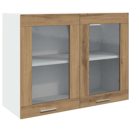 Vidaxl bovenkast lyon 80x31x60 cm bewerkt hout artisanaal eikenkleurig