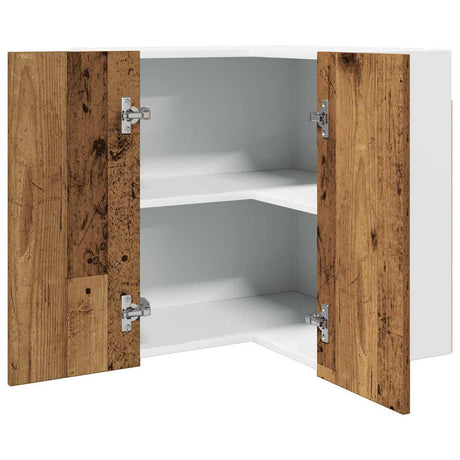 Vidaxl hanghoekkast lyon 57x57x60 cm bewerkt hout oud houtkleurig