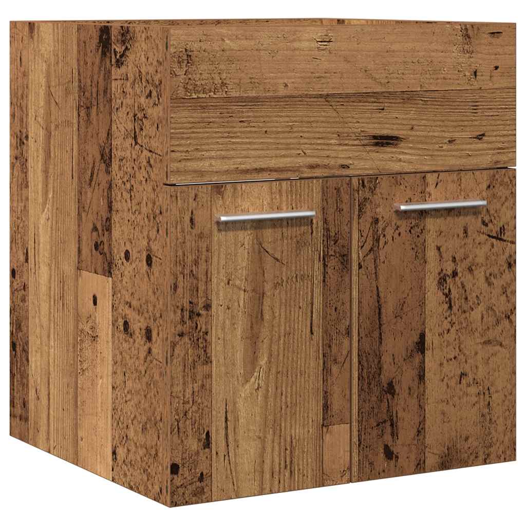 Vidaxl wastafelkast 41x38,5x46 cm bewerkt hout oud houtkleurig