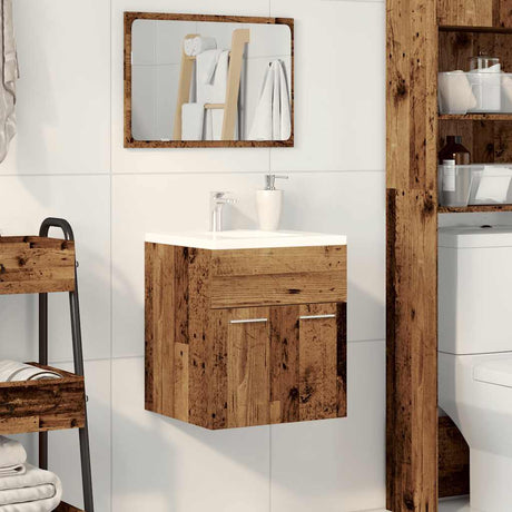 Vidaxl wastafelkast 41x38,5x46 cm bewerkt hout oud houtkleurig