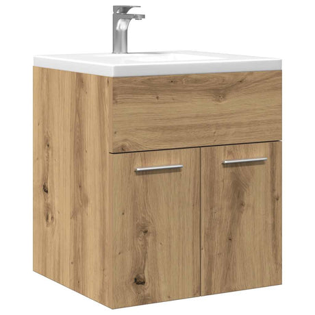 Vidaxl wastafelkast 41x38,5x46 cm bewerkt hout artisanaal eikenkleur