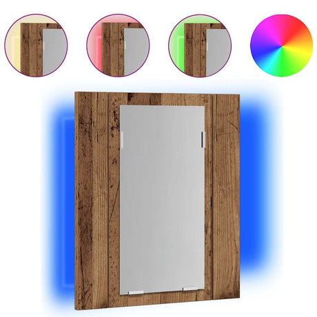 Vidaxl badkamerspiegelkast led 40x12x45 cm bewerkt hout oud hout