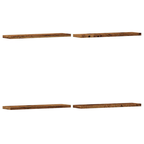Vidaxl wandschappen 4 st 40x20x1,5 cm bewerkt hout oud houtkleurig