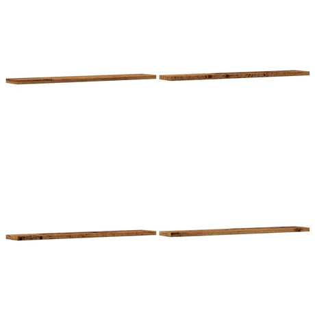 Vidaxl wandschappen 4 st 60x10x1,5 cm bewerkt hout oud houtkleurig