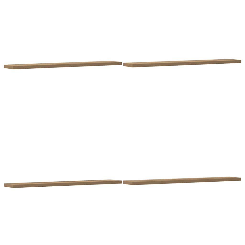 Vidaxl wandschappen 4 st 60x10x1,5 cm bewerkt hout artisanaal eiken