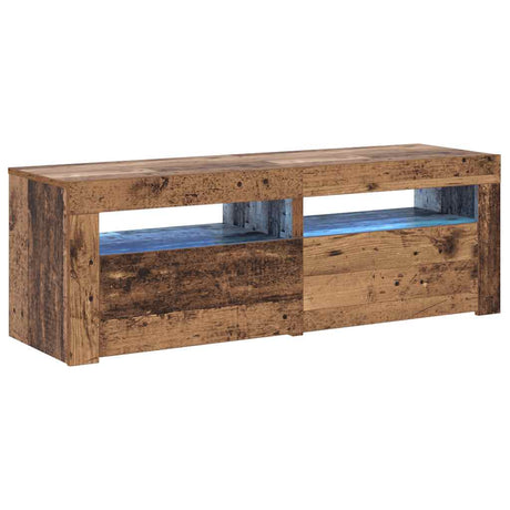 Vidaxl tv-meubel met led 120x35x40 cm bewerkt hout oud hout