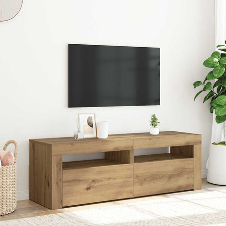 Vidaxl tv-meubel met led 120x35x40 cm bewerkt hout artisanaal eiken