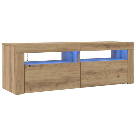 Vidaxl tv-meubel met led 120x35x40 cm bewerkt hout artisanaal eiken