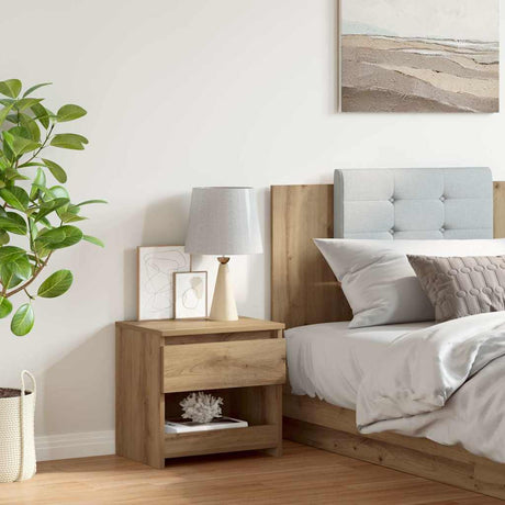 Vidaxl nachtkastje 40x30x39 cm bewerkt hout artisanaal eikenkleur