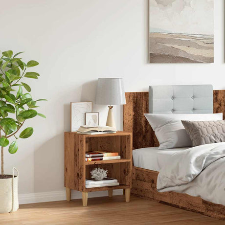 Vidaxl nachtkastje 40x30x50 cm bewerkt hout oud houtkleurig