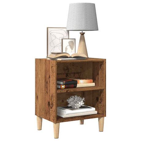 Vidaxl nachtkastje 40x30x50 cm bewerkt hout oud houtkleurig