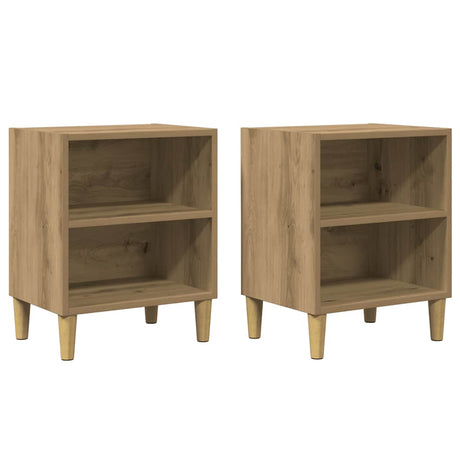 Vidaxl nachtkastjes 2 st 40x30x50cm bewerkt hout artisanaal eikenkleur