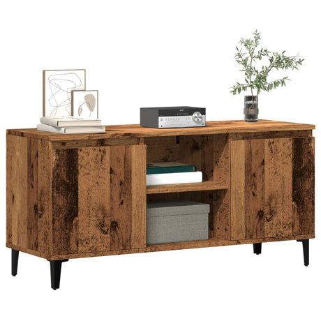 Vidaxl tv-meubel 102x35x50 cm bewerkt hout oud houtkleurig