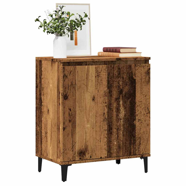 Vidaxl dressoir 60x35x70 cm bewerkt hout oud houtkleurig