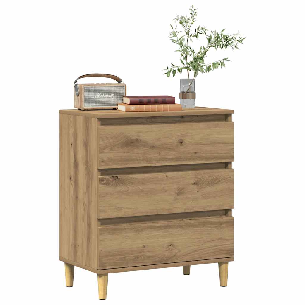 Vidaxl dressoir 60x35x70 cm bewerkt hout artisanaal eikenkleur