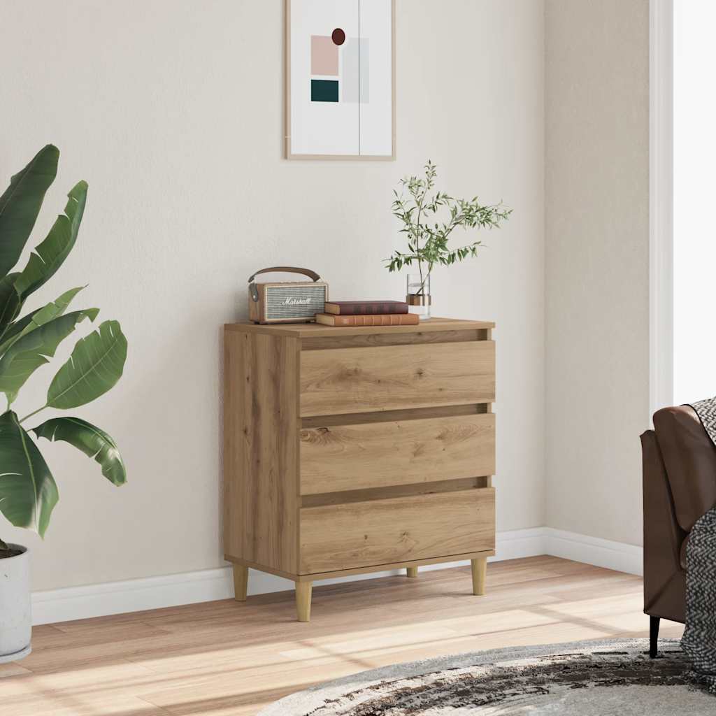 Vidaxl dressoir 60x35x70 cm bewerkt hout artisanaal eikenkleur