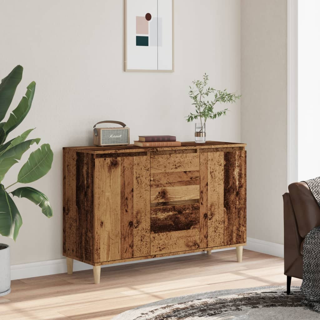 Vidaxl dressoir 102x35x70 cm bewerkt hout oud houtkleurig