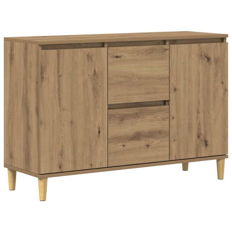 Vidaxl dressoir 102x35x70 cm bewerkt hout artisanaal eikenkleurig