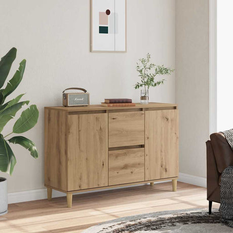 Vidaxl dressoir 102x35x70 cm bewerkt hout artisanaal eikenkleurig