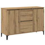 Vidaxl dressoir 102x35x70 cm bewerkt hout artisanaal eikenkleurig