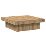 Vidaxl salontafel 90x90x28 cm bewerkt hout artisanaal eikenkleur