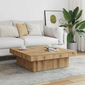 Vidaxl salontafel 90x90x28 cm bewerkt hout artisanaal eikenkleur