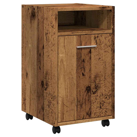 Vidaxl kast met wielen 33x38x60 cm bewerkt hout oud houtkleurig