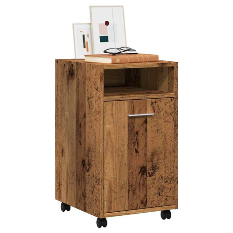 Vidaxl kast met wielen 33x38x60 cm bewerkt hout oud houtkleurig