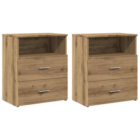 Vidaxl nachtkastjes 2 st 50x32x60cm bewerkt hout artisanaal eikenkleur