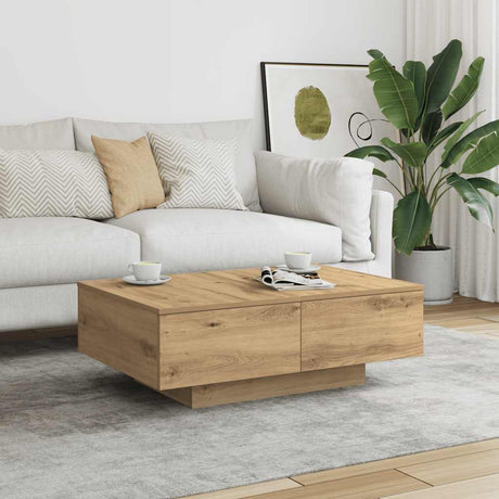 Vidaxl salontafel 90x60x31 cm bewerkt hout artisanaal eikenkleurig