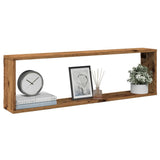Vidaxl wandschappen kubus 4 st 100x15x30 cm bewerkt hout oud hout
