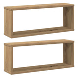 Vidaxl wandschappen kubus 2 st 60x15x23 cm hout artisanaal eiken