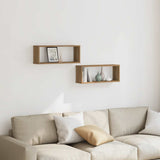 Vidaxl wandschappen kubus 2 st 60x15x23 cm hout artisanaal eiken