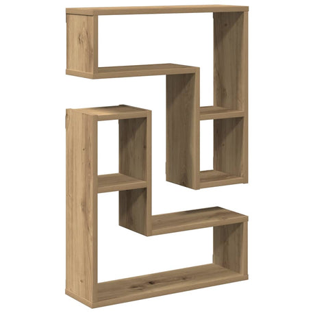Vidaxl wandschappen kubus 2 st 50x15x50 cm hout artisanaal eiken