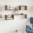Vidaxl wandschappen 2 st 100x15x20 cm bewerkt hout oud houtkleurig