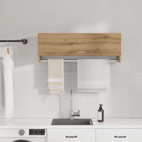 Vidaxl kledingkast 100x32,5x35 cm bewerkt hout artisanaal eikenkleurig