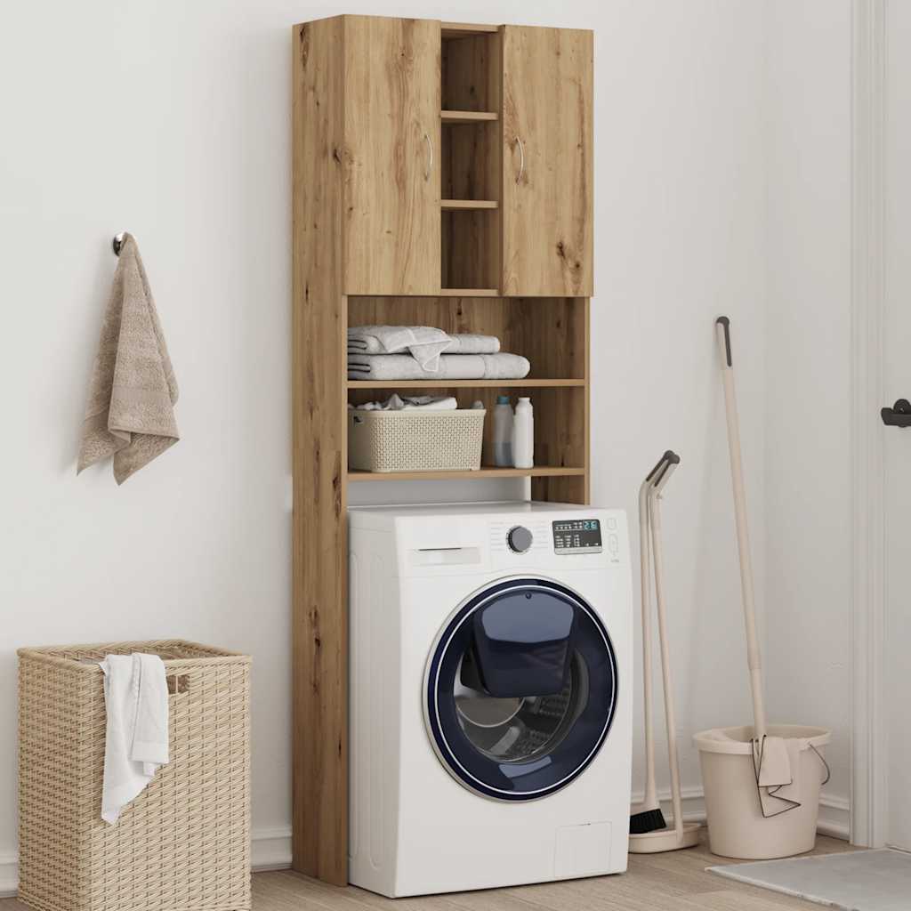 Vidaxl washing machine cabinet 64x25.5x190 cm Artisanal oak color