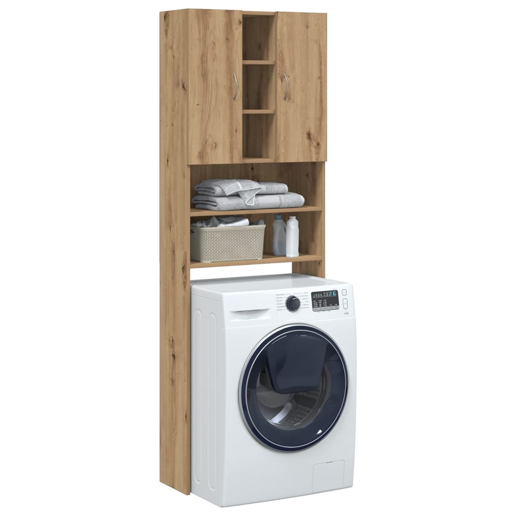 Vidaxl Washing Machine Cabinet 64x25.5x190 cm Couleur de chêne artisanal