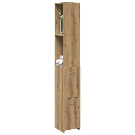 Vidaxl badkamerkast 25x25x170 cm bewerkt hout artisanaal eikenkleurig